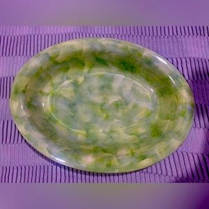 AT HOME Decorative Home ware By Trish Richman large oval serving dish green11X15
